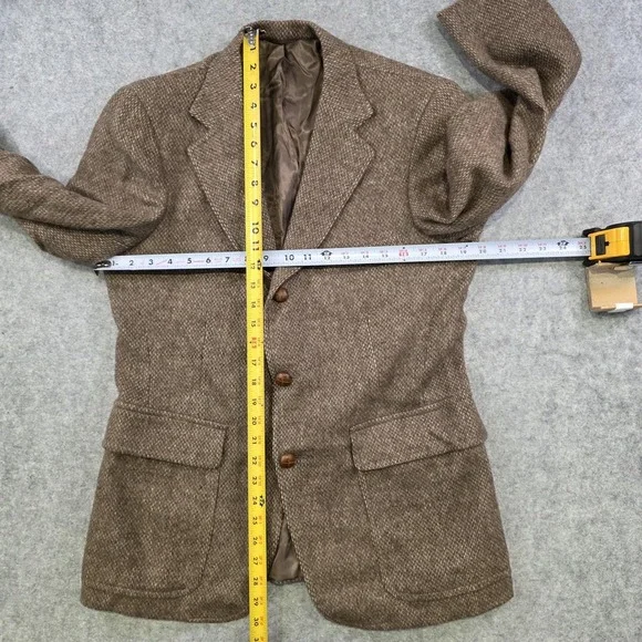 Vintage Chaps Ralph Lauren Blazer Mens 40? Brown Herringbone Wool Tweed Coat USA